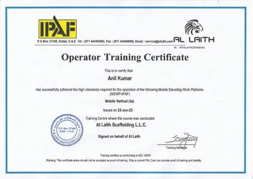 IPAF Operator Training — Ampcore